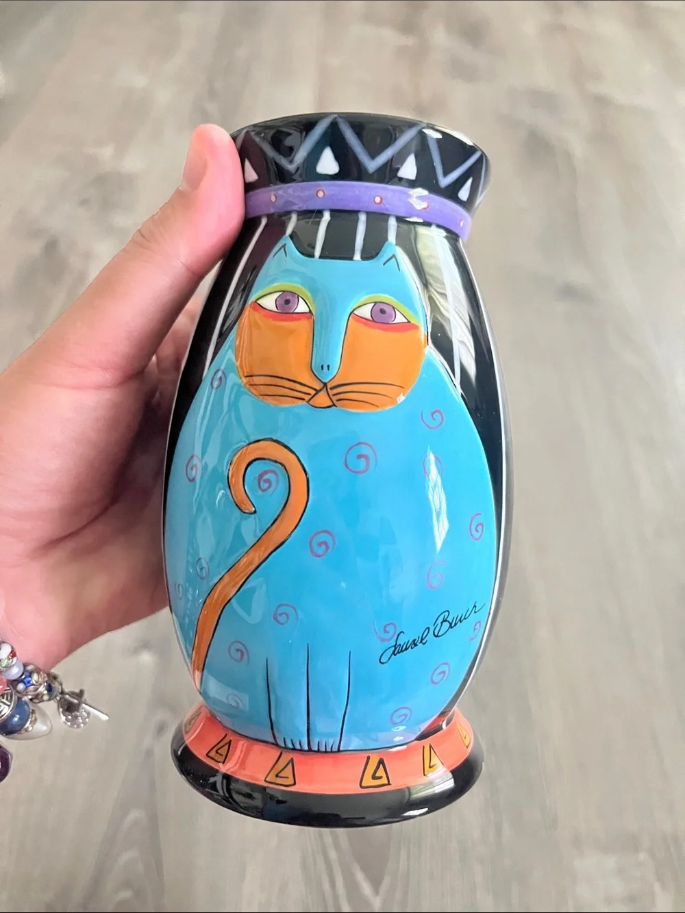 Laurel Burch Artsy Cat Vase